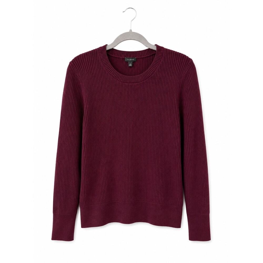 Talbots Ribbed Sweater
Burgundy Crew Neck Cotton Modal Long Sleeve Knit Top - Picture 1 of 14